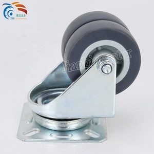 Roda Dupla Silenciosa de TPR e Aço de <span class=keywords><strong>2</strong></span> Polegadas, Rolamento Resistente ao Desgaste, Capacidade de Carga de 50kg, Carrinho com Rodas de Fundo Plano - Product Image 3