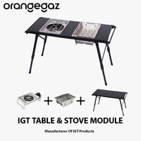 Table IGT en alliage d'aluminium léger Orangegaz à prix de gros avec cuisinière à gaz et barbecue pour le camping, les overlandings et les expéditions en camping-car