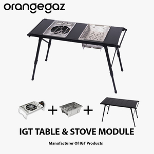Tavolo IGT in Lega di Alluminio Leggero con Fornello a Gas e Barbecue per Campeggio, Overlanding ed Escursioni in Camper - Prezzo all'Ingrosso Orangegaz - Product Image 3