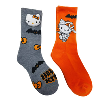 Chaussettes décontractées à motif chauve-souris tricotées de haute qualité, respirantes, avec motif de chat de dessin animé 3D, conception personnalisée en usine, pour usage quotidien et Halloween