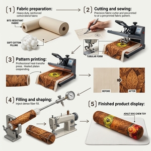Juguete de Peluche para <span class=keywords><strong>Perros</strong></span> en Forma de Cigarro con Sonido Incorporado, Bolsa de Aire y Papel Suave, Juguete Interactivo para Masticar para <span class=keywords><strong>Perros</strong></span> - Product Image 5