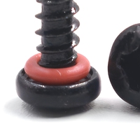 Vis autotaraudeuses à tête cylindrique Pzidrive M4 M5 M6 M8 en oxyde noir avec joint torique étanche pour toiture métallique extérieure, vente en gros OEM