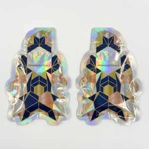Sachets refermables personnalisés en Mylar holographique de forme irrégulière pour enfants, anti-odeur, 3,<span class=keywords><strong>5</strong></span> <span class=keywords><strong>g</strong></span>, pour emballage de bonbons <span class=keywords><strong>g</strong></span>élifiés comestibles - Product Image 6