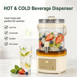 Distributeur de boissons en verre OEM 3L 1000W pour vin chaud et <span class=keywords><strong>sangria</strong></span> avec robinet et lumière d'ambiance LED - Product Image 1