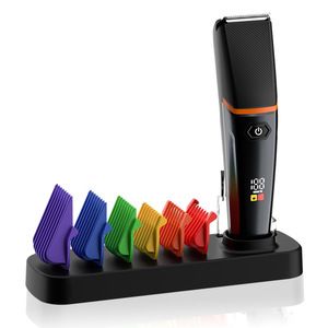 Tondeuse à barbe pour homme, type C, rechargeable, avec écran LED, peigne et base - Product Image 3