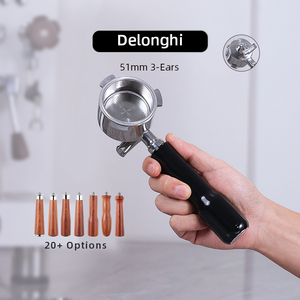 De'Longhi 51MM Double Spout 2 Ears Custom Handle Espresso <b>Coffee</b> Portafilter - Product Image 1