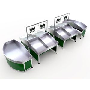 Support de présentoir de légume fruit de conseil de guidage d'acier inoxydable pour le supermarché - Product Image 1