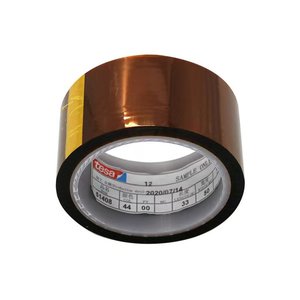 เทป <span class=keywords><strong>TESA</strong></span> <span class=keywords><strong>51408</strong></span> ฟิล์มซิลิโคนกันความร้อนแบบพ่นฝุ่น หนา 0.065 มม. ทนความร้อน ชนิด Kapton - Product Image 1