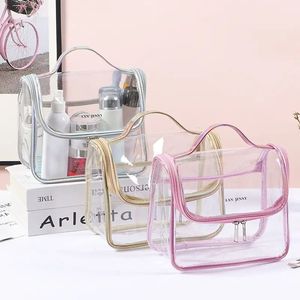 TSA Approved <b>Clear</b> PVC Cosmetic <b>Bag</b> Waterproof Transparent <b>Travel</b> Toiletry <b>Bag</b> with Handle - Product Image 2
