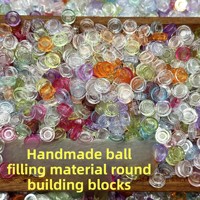 Blocs de construction en acrylique translucide de 8 mm, granulés en forme de boule faits à la main pour couvercles de pots de slime et colle crème DIY (30g avec sachet)