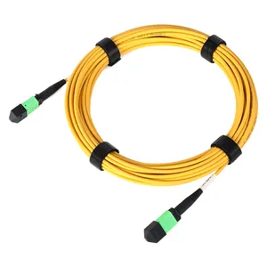 التصحيح سلك مهايئ موصل Mtp Patchcord 8 النواة Mpo إلى Mpo الألياف كابل بصري