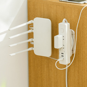 Wall Mounted <b>Power</b> Strip Holder Adjustable Cable Organizer Suction Cup Hook For Router And Outlet Management Elegant White - Product Image 1