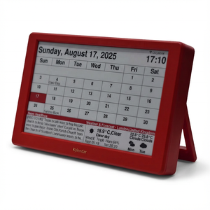 Calendário Eletrônico Intelevia L2 com Tinta Eletrônica - Sincronização Automática de Clima/Eventos, Multilíngue, Montável em Mesa/Parede, Presente de Aniversário, Relógio Mundial Wi-Fi