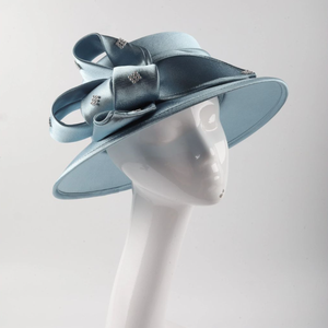 New Design Fashion Lady Sinamay Satin Wide Brim Church Hat <strong>Fascinator</strong> - Product Image 4