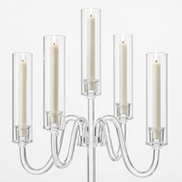 Accessoires de mariage, chandelier en acrylique à plusieurs têtes, décoration de table pour anniversaire, restaurant occidental, dîner à la maison