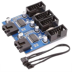 Hub interne <span class=keywords><strong>USB</strong></span> 2.0 à 9 broches, multiplicateur de ports 1 mâle vers 4 femelles pour l'extension interne de la carte mère du PC - Product Image 2