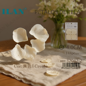 Petali di Tessuto Ilan 4.0Cm Colore Crema 144 Pezzi Fiori Secchi - Product Image 3