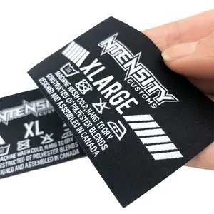 High Density Woven Label Personalized Clothing Labels Woven Care Label For Garments