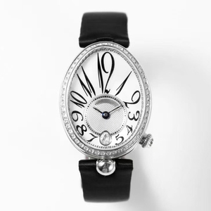 Montre automatique mécanique de luxe en édition limitée, boîtier ovale en acier argenté, cadran blanc, lunette sertie de diamants, montre de précision pour femmes Elite - Product Image 3