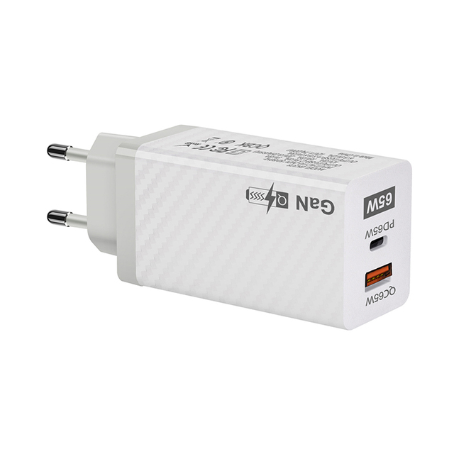 New Technology GaN 65W Type C Laptop Charger with QC3.0/PD 3.0 USB Power Adapter and OTP Protection
