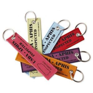 Llavero de tela personalizado con logo bordado a máquina de avión para promoción pre-vuelo y mosquetones - Product Image 2