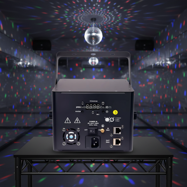 Compact RGB Laser Beam Projector with Text Scrolling & 3D Animation 1W/2W/3W Power DMX512 Control for Exhibitions
