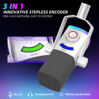 Micrófono de Grabación Dinámico XLR/USB FIFINE AM8 PROT RGB con Brazo Articulado Ajustable para Juegos y Streaming, Micrófono Gamer