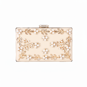 Bolso de Noche Étnico de Diseñador Hecho a Mano para Mujer, Bolso de Mano Exclusivo con Bordado de Aves para Eventos Nupciales - Product Image 1