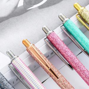 Custom <b>Glitter</b> Retractable Ballpoint Pens for Girls & Women, Black Ink, Medium Point, Smooth Decorative Gifts - Product Image 2