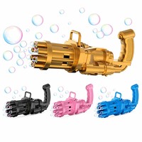 Pistolet à bulles électrique Gatling 8 trous haute performance avec lumières LED pour l'été – Jouet d'extérieur en promotion
