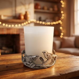 HIGH QUALITY <b>SILVER</b> HOME ORNAMENT RUSTIC STYLE <b>CANDLESTICK</b> HOLDER DECORATIVE BIRD DESIGN ZINC ALLOY PLATED VALENTINE'S DAY MADE - Product Image 3
