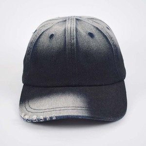 Cappellino da Baseball Stile <span class=keywords><strong>Dad</strong></span> Hat a 6 Pannelli in Denim Lavato Vintage Europeo Americano, Tinto con Effetto Usurato, con Fibbia Argento-Rame, Lavabile in Acqua, Sportivo - Product Image 2