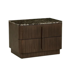 <span class=keywords><strong>Table</strong></span> <span class=keywords><strong>de</strong></span> <span class=keywords><strong>chevet</strong></span> contemporaine à 2 tiroirs en bois avec plateau en <span class=keywords><strong>marbre</strong></span> pour chambre à coucher - Product Image 5