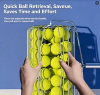 Rouleau en acier inoxydable léger pour ramasser les balles de pickleball, équipement de ramassage de balles réglable