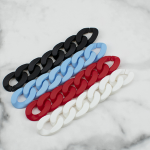 Chaîne de sac en acrylique mat 21*30mm, accessoires de bagage d'ornement d'anneau cassé de boucle de 25 couleurs - Product Image 4