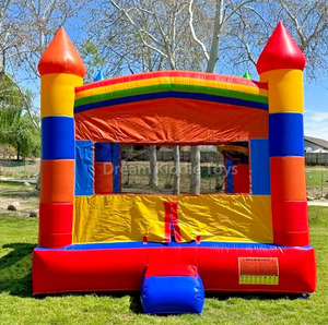 Unisex Red Pvc Inflatable Bouncer Lâu Đài Trượt 4M Dây Điện Ngoài Trời Nhảy <span class=keywords><strong>Trampoline</strong></span> Cho Trẻ Em - Product Image 1