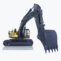 JDM 106 V2 1/14 Model Truk Excavator Hidrolik Logam Rakitan Dengan Remote Kontrol Radio I6S Mainan Hobi Konstruksi
