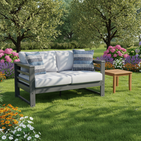 Canapé d'extérieur 2 places en HDPE toutes saisons, sans entretien, moderne, écologique, pour salon, jardin, terrasse, imperméable