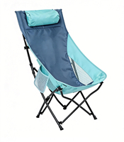 Chaise pliante compacte à dossier haut portable avec coussin amovible pour le camping, la randonnée, la pêche en plein air