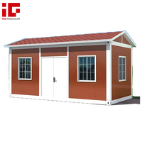 Maisonnette personnalisée de 20 pieds, préfabriquée, élégante, de qualité supérieure, avec finition bois, portable, modulaire, en conteneur, avec toit à pignon