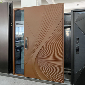 Porte d'entrée en acier de conception moderne de sculpture 3D de luxe Porte d'entrée principale de <span class=keywords><strong>maison</strong></span> de sécurité supplémentaire pare-balles pour l'intérieur pour Villa Hôtel - Product Image 5