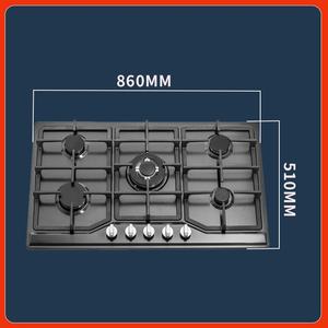 Nuevo diseño, electrodoméstico de cocina personalizado, encimera de Gas, encimera de Gas de acero inoxidable, cinco quemadores, soporte para sartén esmaltada, encimera de Gas - Product Image 3
