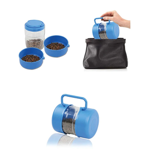 Pawise - Contenant de nourriture et <span class=keywords><strong>gamelle</strong></span> d'eau portables 3 en 1 pour animaux de compagnie, design ergonomique compact, pour chiens et chats, voyages en plein air, randonnée - Product Image 1