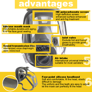 Thiết bị bảo hộ cá nhân FM-102B sơn sử dụng hộp mực lọc đôi Mặt nạ khí dân dụng đầy đủ với bình Oxy - Product Image 5