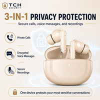 Écouteurs Bluetooth 3-en-1 avec protection de la vie privée, cryptage vocal numérique, écouteurs TWS, appels sécurisés, enregistrement, anti-écoute clandestine