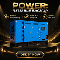 Générateur diesel silencieux mobile de type silencieux à faible bruit 30/50/75/100/150/200KW, résistant aux intempéries, 1800 tr/min, triphasé, démarrage à distance, CE