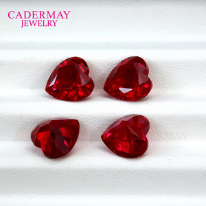 Pigeon Blood Red Heart Cut Synthetic Ruby Loose Stone Jewelry Accent Gift Unisex - Product Image 2