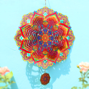 Molino de Viento Metálico 3D de Acero Inoxidable Personalizado al por Mayor, Reutilizable, con Sublimación, Diseño Mandala - Product Image 5