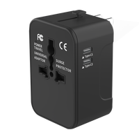 Harga Bagus oleh HHT-202 dengan 2 TYPE C Mini Travel Universal Portable Socket Charger International Adapter untuk Iphone 16