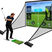Cage de frappe de golf avec écran d'impact 10x7 pieds pour simulateur, équipement d'entraînement de driving et de chipping intérieur/extérieur